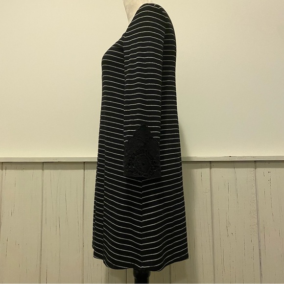 Xhilaration Girls 10/12 Large Long Sleeve Black Sliver Dress - Picture 4 of 12